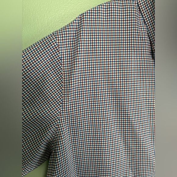 Bundle L.L. Bean Men's Gingham Short Sleeve Button Up Shirts - Blue Red White L - Picture 8 of 11